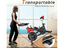 Spin Bike Met Verstelbare Zitting En Stuur, Hometrainer Met Verstelbare Weerstand En Lcd Display