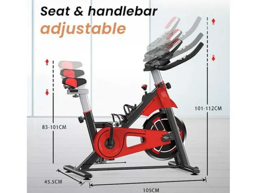 Spin Bike Met Verstelbare Zitting En Stuur, Hometrainer Met Verstelbare Weerstand En Lcd Display