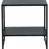 Staal Bijzettafel Met Plank 51X51 Cm Zwart.