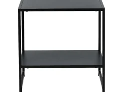 Staal Bijzettafel Met Plank 51X51 Cm Zwart.