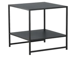 Staal Bijzettafel Met Plank 51X51 Cm Zwart.