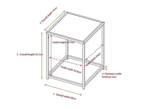 Staal Bijzettafel 38X37 Cm Wit.