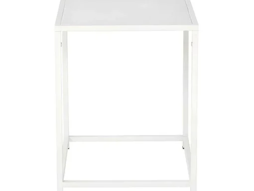 Staal Bijzettafel 38X37 Cm Wit.