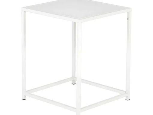 Staal Bijzettafel 38X37 Cm Wit.