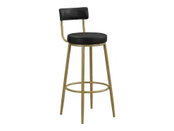 Staande Eettafel - 1 Tafel En 2 Krukken - Rechthoekige Tafel - Zwart & Goud
