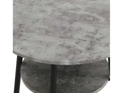 Staande Eettafel - 1 Tafel En 2 Krukken - Ronde Tafel Met Opbergplank - Zwart & Grijs