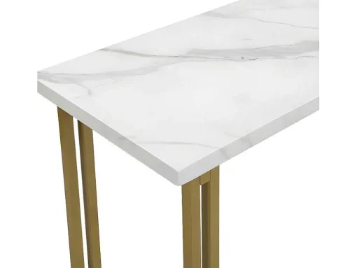 Staande Eettafel - 1 Tafel En 2 Krukken - Rechthoekige Tafel - Zwart & Goud