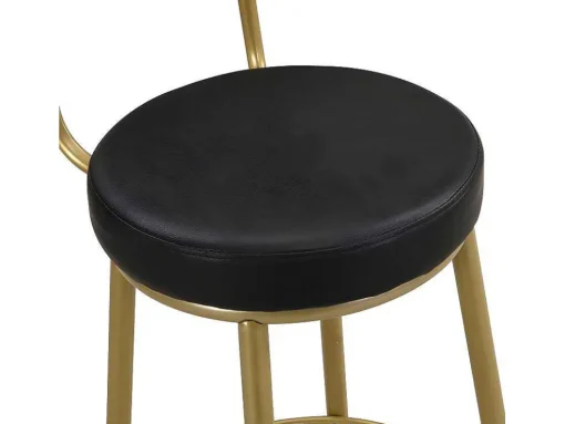 Staande Eettafel - 1 Tafel En 2 Krukken - Rechthoekige Tafel - Zwart & Goud