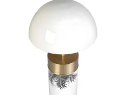 Staande Lamp Champignon Art-Decostijl Agaric - Ijzer - H54Cm - Wit, Goudkleurig En Zwart