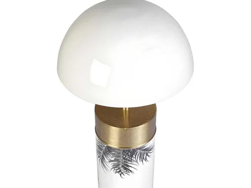 Staande Lamp Champignon Art-Decostijl Agaric - Ijzer - H54Cm - Wit, Goudkleurig En Zwart