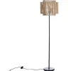 Staande Lamp Etnische Stijl Van Bamboe En Zwart Metaal - D 40 Cm X H 157,5 Cm - Parana