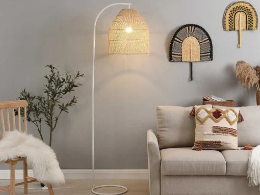 Staande Lamp Etnische Stijl Van Ijzer En Rotan - H 177 Cm - Parnaiba