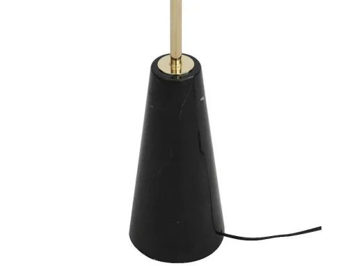 Staande Lamp In Vintage-Stijl - Marmeren Voet En Witte Stoffen Kap - D40 X H160 Cm - Merple