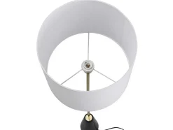 Staande Lamp In Vintage-Stijl - Marmeren Voet En Witte Stoffen Kap - D40 X H160 Cm - Merple