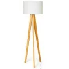 Staande Lamp Lorens - Hout En Linnen - 45 X 45 X 153 Cm - Wit