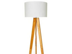 Staande Lamp Lorens - Hout En Linnen - 45 X 45 X 153 Cm - Wit