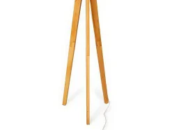 Staande Lamp Lorens - Hout En Linnen - 45 X 45 X 153 Cm - Wit