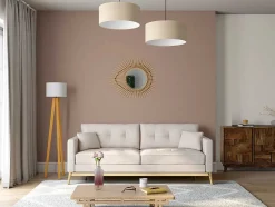Staande Lamp Lorens - Hout En Linnen - 45 X 45 X 153 Cm - Wit