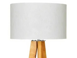 Staande Lamp Lorens - Hout En Linnen - 45 X 45 X 153 Cm - Wit