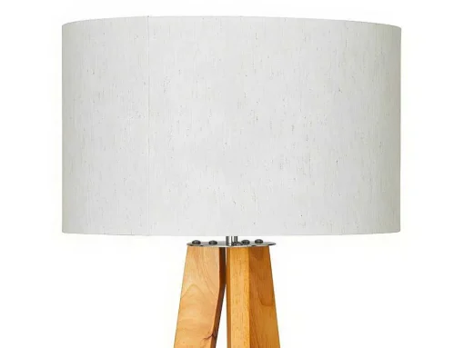 Staande Lamp Lorens - Hout En Linnen - 45 X 45 X 153 Cm - Wit