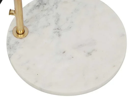Staande Lamp Met Boog - Art-Decostijl Van Koper En Marmer - Velours - H164 Cm - Blauwgroen - Nour