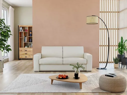 Staande Lamp Met Boog En Vlechtwerk Neirobi - Etnische Stijl - Ijzer En Rotan - 105 X 40 X 195 Cm - Zwart En Naturel