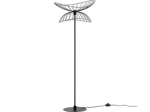 Staande Lamp Met Rechte Kabelbuis - Metaal - H 160 Cm - Zwart - Mania