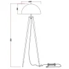 Staande Lamp Op Driepoot Van Metaal - H165 Cm - Zwart En Goudkleurig - Batley