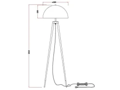 Staande Lamp Op Driepoot Van Metaal - H165 Cm - Zwart En Goudkleurig - Batley