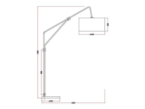 Staande Lamp Van Metaal, Linnen En Marmer - L122 X H180 Cm - Wit, Zwart En Goudkleurig - Masdar