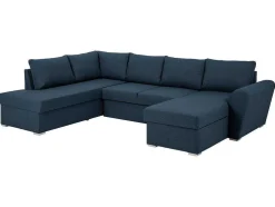 Stan Slaapbank, Hoek Links Met Chaise Longue Rechts, In Blauw.
