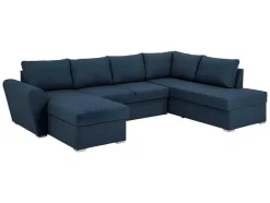 Stan Slaapbank, Hoek Rechts Met Chaise Longue Links, In Blauw.