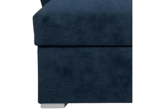 Stan Slaapbank, Hoek Rechts Met Chaise Longue Links, In Blauw.