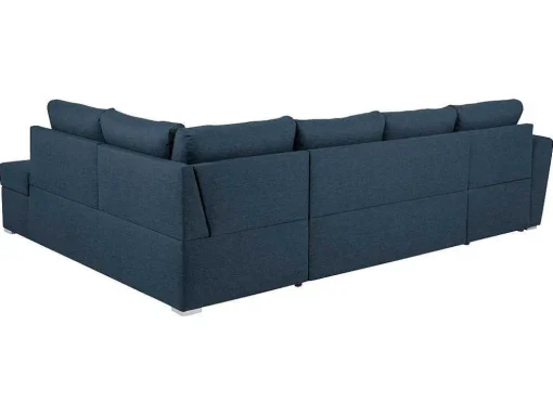 Stan Slaapbank, Hoek Rechts Met Chaise Longue Links, In Blauw.