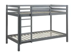 Stapelbed Anicet Ii - 2 X 90X 190 Cm - Massief Grenen - Grijs + Matras