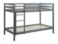 Stapelbed Anicet Ii - 2 X 90X 190 Cm - Massief Grenen - Grijs