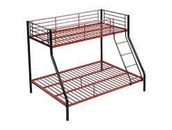 Stapelbed Elevatio Iv - 90 En 140 X 190 Cm - Staal - Zwart En Rood