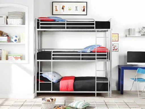 Stapelbed Elouan - 3 X 90 X 190 Cm - Grijs