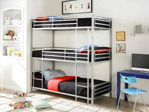 Stapelbed Elouan - 3 X 90 X 190 Cm - Grijs