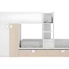 Stapelbed Juanito - Ingebouwde Kast - 2X90X190Cm - Wit En Eiken