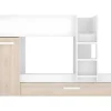 Stapelbed Met Onderschuifbed Anthony Met Opbergruimte 3X90X190Cm - Kleuren: Wit En Eik + Matras