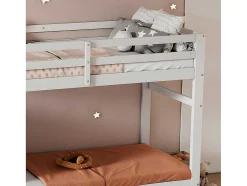Stapelbed Met Onderschuifbed - Massief Grenenhout - 3X90X200 Cm - Opbergtrap Met 4 Lades - Veiligheidsbarrieres - Wit