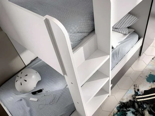 Stapelbed Met Slaaplade En Opbergruimtes 3 X 90 X 190 Cm - Antraciet En Naturel - Anthony