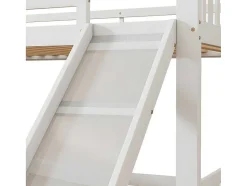 Stapelbed Voor Kinderen 140X200Cm - Met Opbergtrap En Glijbaan - Wit