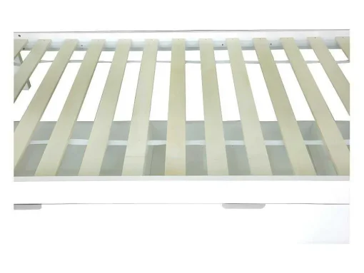 Stapelbed 90X200Cm - Grenenhout En Mdf Structuur - Met Glijbaan En Opbergtrap - Een Grote Lade Onder Het Bed - Wit