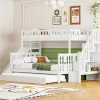 Stapelbedden Met Glijbaan En Planken, Onderschuifbed - 2 X 90 X 200 Cm + 140 X 200 Cm - Wit - Anthony