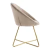 Stoel Van Bouclestof En Goudkleurig Metaal - Beige - Burban