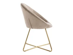 Stoel Van Bouclestof En Goudkleurig Metaal - Beige - Burban