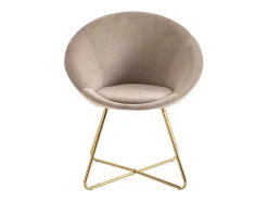 Stoel Van Bouclestof En Goudkleurig Metaal - Beige - Burban