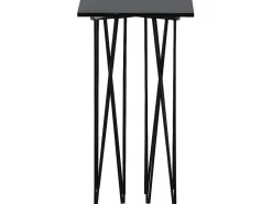 Stone Bijzettafel 40X40 Cm Glas Zwart Marmor Decor.